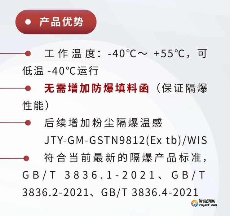 JTY-GM-GSTN9811(Ex)/WIS、GSTN9812(Ex)/WIS海灣隔爆煙感溫感產品優勢